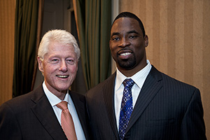 President W. J. Clinton and Justin Tuck